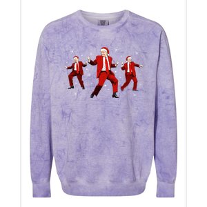 Funny Santa Trump Dance Merry Christmas Xmas Holiday Pajamas Meaningful Gift Colorblast Crewneck Sweatshirt