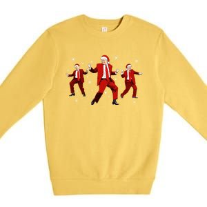 Funny Santa Trump Dance Merry Christmas Xmas Holiday Pajamas Meaningful Gift Premium Crewneck Sweatshirt