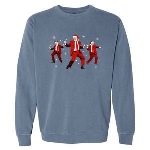 Funny Santa Trump Dance Merry Christmas Xmas Holiday Pajamas Meaningful Gift Garment-Dyed Sweatshirt