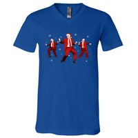 Funny Santa Trump Dance Merry Christmas Xmas Holiday Pajamas Meaningful Gift V-Neck T-Shirt