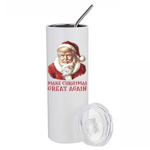 Funny Santa Trump Make Christmas Great Again Xmas Pajamas Stainless Steel Tumbler