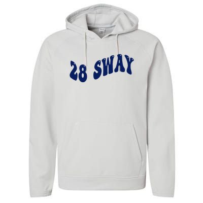 Funny sway text wavey design  Performance Fleece Hoodie