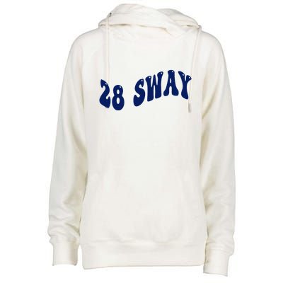Funny sway text wavey design  Womens Funnel Neck Pullover Hood