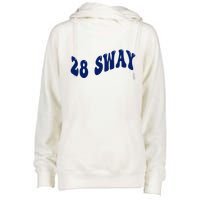 Funny sway text wavey design  Womens Funnel Neck Pullover Hood