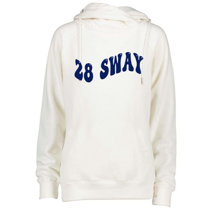 Funny sway text wavey design  Womens Funnel Neck Pullover Hood