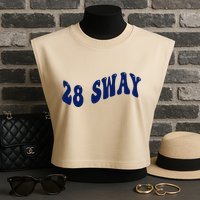 Funny sway text wavey design  Garment-Dyed Women's Muscle Tee