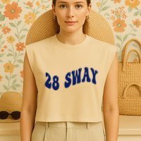 Funny sway text wavey design  Garment-Dyed Women's Muscle Tee