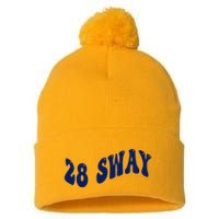 Funny sway text wavey design  Pom Pom 12in Knit Beanie