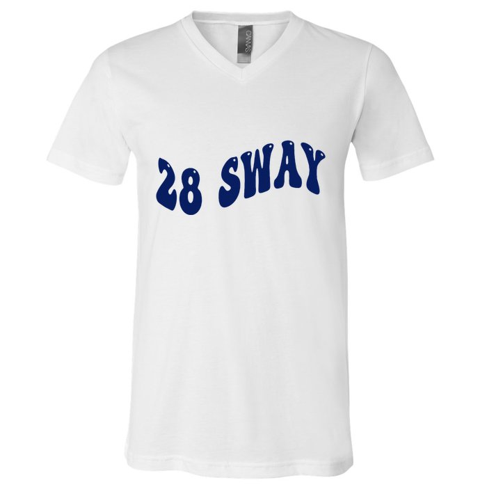 Funny sway text wavey design  V-Neck T-Shirt