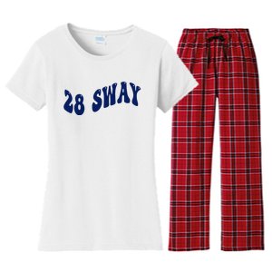 Funny sway text wavey design  Women's Flannel Pajama Set