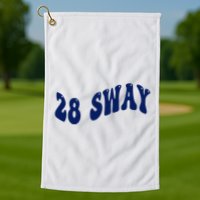 Funny sway text wavey design  Golf Towel