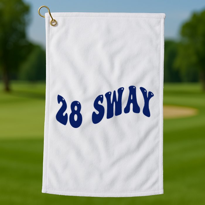 Funny sway text wavey design  Golf Towel
