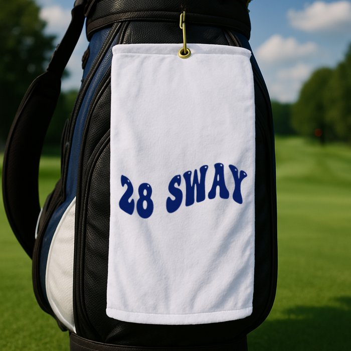 Funny sway text wavey design  Golf Towel