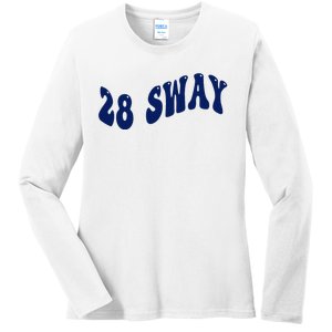 Funny sway text wavey design  Ladies Long Sleeve Shirt