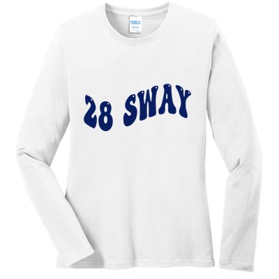 Funny sway text wavey design  Ladies Long Sleeve Shirt