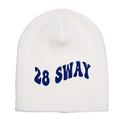 Funny sway text wavey design  Short Acrylic Beanie