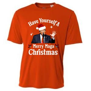 Funny Santa Trump Have Yourself A Merry Maga Christmas Gift Cooling Performance Crew T-Shirt