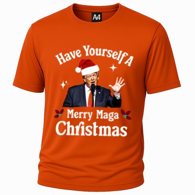 Funny Santa Trump Have Yourself A Merry Maga Christmas Gift Cooling Performance Crew T-Shirt