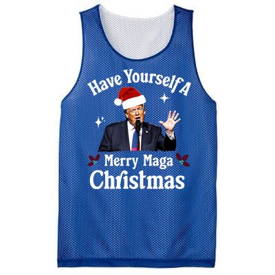 Funny Santa Trump Have Yourself A Merry Maga Christmas Gift Mesh Reversible Basketball Jersey Tank