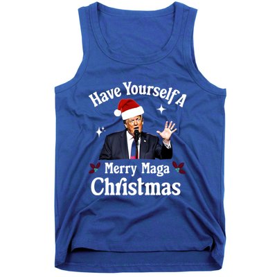 Funny Santa Trump Have Yourself A Merry Maga Christmas Gift Tank Top