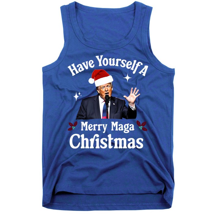 Funny Santa Trump Have Yourself A Merry Maga Christmas Gift Tank Top