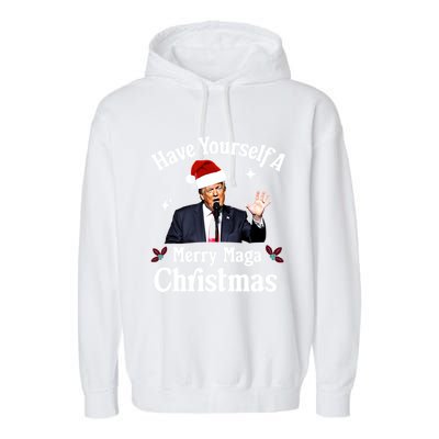 Funny Santa Trump Have Yourself A Merry Maga Christmas Gift Garment-Dyed Fleece Hoodie