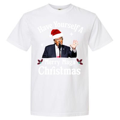 Funny Santa Trump Have Yourself A Merry Maga Christmas Gift Garment-Dyed Heavyweight T-Shirt