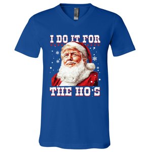 Funny Santa Trump I Do It For The HoS Gift V-Neck T-Shirt