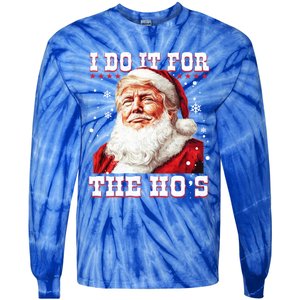 Funny Santa Trump I Do It For The HoS Gift Tie-Dye Long Sleeve Shirt