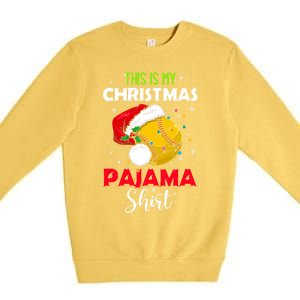 Funny Softball This Is My Christmas Pajama Gift Premium Crewneck Sweatshirt