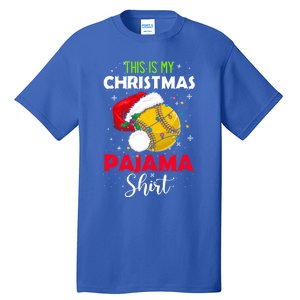 Funny Softball This Is My Christmas Pajama Gift Tall T-Shirt