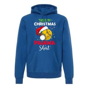 Funny Softball This Is My Christmas Pajama Gift Premium Hoodie