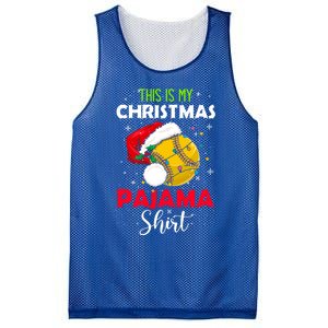 Funny Softball This Is My Christmas Pajama Gift Mesh Reversible Basketball Jersey Tank