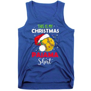 Funny Softball This Is My Christmas Pajama Gift Tank Top