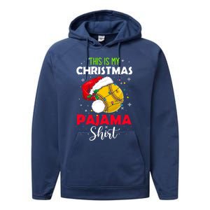 Funny Softball This Is My Christmas Pajama Gift Performance Fleece Hoodie