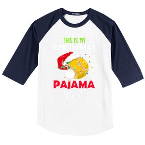 Funny Softball This Is My Christmas Pajama Gift Baseball Sleeve Shirt