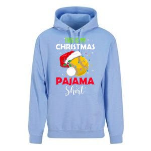 Funny Softball This Is My Christmas Pajama Gift Unisex Surf Hoodie