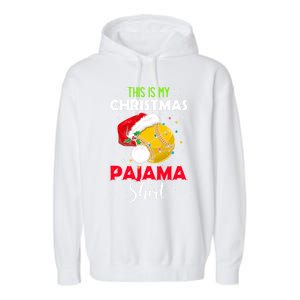 Funny Softball This Is My Christmas Pajama Gift Garment-Dyed Fleece Hoodie