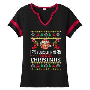 Funny Santa Trump Have Yourself A Merry Maga Christmas Xmas Ladies Halftime Notch Neck Tee