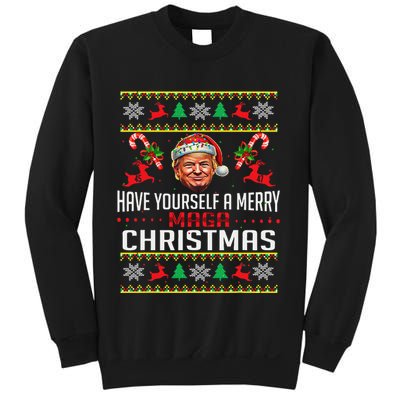 Funny Santa Trump Have Yourself A Merry Maga Christmas Xmas Sweatshirt