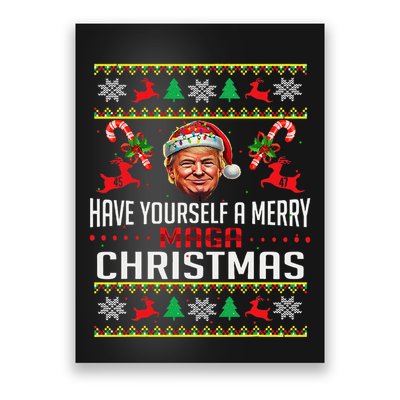 Funny Santa Trump Have Yourself A Merry Maga Christmas Xmas Poster
