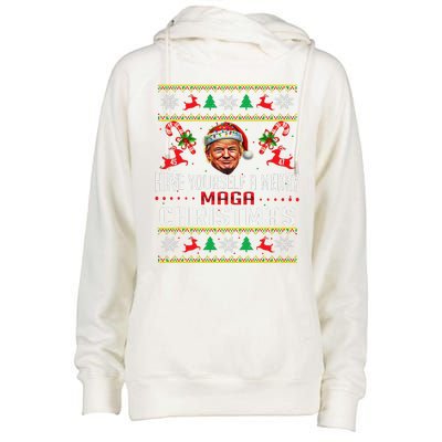 Funny Santa Trump Have Yourself A Merry Maga Christmas Xmas Womens Funnel Neck Pullover Hood