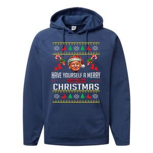 Funny Santa Trump Have Yourself A Merry Maga Christmas Xmas Performance Fleece Hoodie