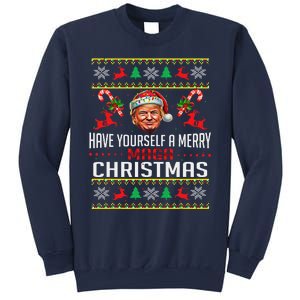 Funny Santa Trump Have Yourself A Merry Maga Christmas Xmas Sweatshirt