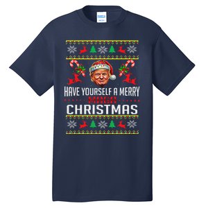 Funny Santa Trump Have Yourself A Merry Maga Christmas Xmas Tall T-Shirt