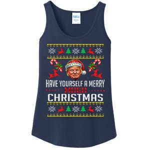 Funny Santa Trump Have Yourself A Merry Maga Christmas Xmas Ladies Essential Tank