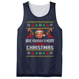 Funny Santa Trump Have Yourself A Merry Maga Christmas Xmas Mesh Reversible Basketball Jersey Tank