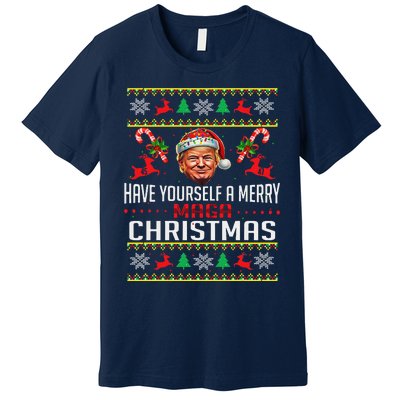 Funny Santa Trump Have Yourself A Merry Maga Christmas Xmas Premium T-Shirt