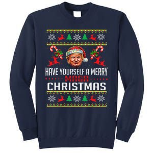 Funny Santa Trump Have Yourself A Merry Maga Christmas Xmas Tall Sweatshirt