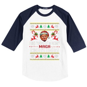 Funny Santa Trump Have Yourself A Merry Maga Christmas Xmas Baseball Sleeve Shirt